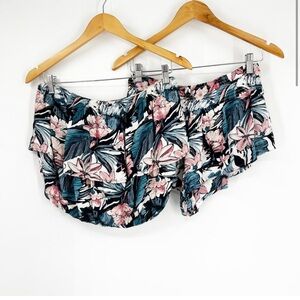 Spiritual Gangster Tropical Print Ruffle Tube Top and Shorts Set Size Large